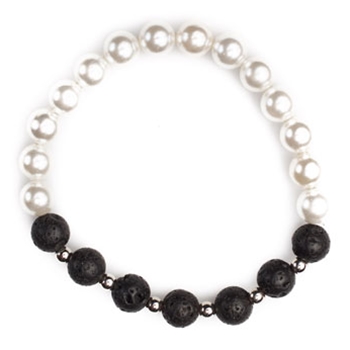 Pearl and Lava Bracelet