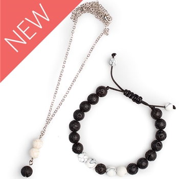 Black and White Aroma Jewelry Set