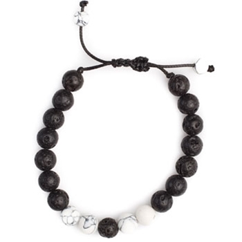 Black and White Lava Bracelet