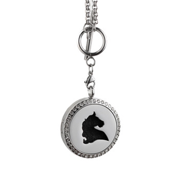 Horse Head Aroma Locket Necklace, 20mm size